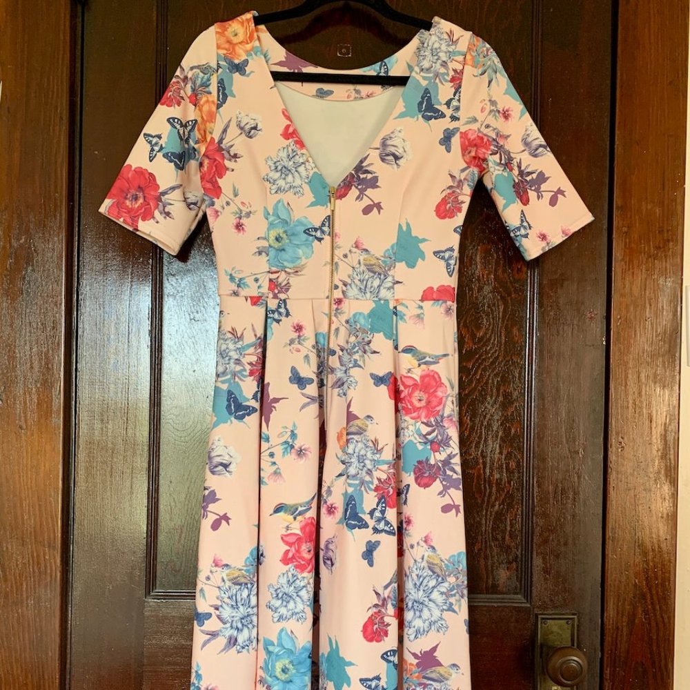A-line floral dress